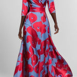 Temperament waist slim fit V-neck long sleeve dress