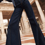 Flared High Waisted Split-Joint Jean Pants Bottoms