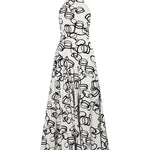 High Waisted Loose Contrast Color No Belt Tied Halter-Neck Jumpsuits