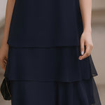 Sleeveless Tiered Chiffon Shift Dress