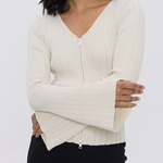 V-neck Knitted Cardigan Slim Sweater