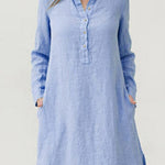 Casual Solid Color Loose Cotton Linen Dress