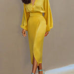 Long Sleeves Loose Buttoned Solid Color V-Neck Blouses&Shirts Tops