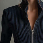 Midnight Sparkle Ribbed Knit Jacket