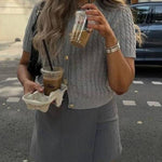 Solid Color Short Knit Sweater