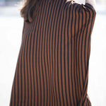 Batwing Sleeves Half Sleeves Buttoned Pockets Striped Round-Neck Beach Cover-Up Maxi Dresses