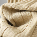 Stylish Long Sleeves High Waisted Pleated Solid Color Half Turtleneck Sweater Dresses