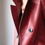 Long Sleeves Buttoned Solid Color Notched Collar Jackets&Coats Outerwear
