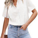 Short Sleeve Blouses Lightweight Loose Top - Zeagoo (Us Only)