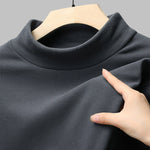 Men's Solid Color Cashmere Half Turtleneck Thermal Long Sleeve T-Shirt