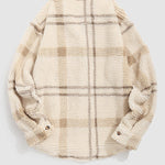 Men's Vintage Plaid Fleece Lapel Jacket