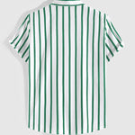 Men's Striped Print Casual Short Sleeve Shirt