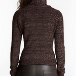 Brown Asymmetrical Zip Ribbed Knit Jacket