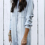 Margovil Stylish Button Down Denim Shirt Dress ( 4 Colors)