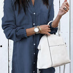 Margovil Stylish Button Down Denim Shirt Dress ( 4 Colors)