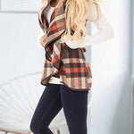 Margovil Pockets Plaid Jacket Vest