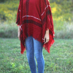 Margovil Chicest Tassel Lattice Cloak Poncho Sweater