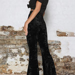Margovil High Waist Flare Velvet Pants
