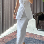 Stylish and Elegant Cotton and Linen Two-piece Set