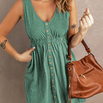 Margovil Sleeveless Button Down Swing Dress in 4 Colors