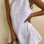 Margovil Crewneck Sleeveless Cotton Linen Dress