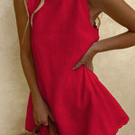 Margovil Crewneck Sleeveless Cotton Linen Dress
