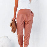 Margovil Elastic Waist Soft Cotton Joggers with Pockets(5 Colors Available)