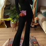 Margovil Stylish Deep V Neck Waisted Slim Fit Jumpsuit(in 2 Colors)