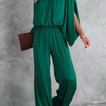 Margovil  Stand Collar Slit Sleeve Waisted Wide Leg Jumpsuits( in 5 Colors)