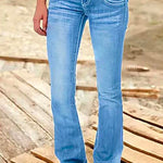 Margovil Button Down Bell Bottom Jeans with Pockets