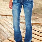 Margovil Button Down Bell Bottom Jeans with Pockets