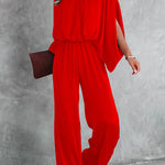 Margovil  Stand Collar Slit Sleeve Waisted Wide Leg Jumpsuits( in 5 Colors)