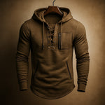 Dario Lace-Front Hooded Sweatshirt
