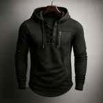 Dario Lace-Front Hooded Sweatshirt