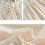 Women Artsy Spring Embroidery Lace 100%Cotton Shirt