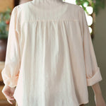 Women Artsy Spring Embroidery Lace 100%Cotton Shirt