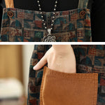 Women Vintage Patchwork Cotton Loose Denim Jumpsuits