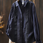 Women Spring Artsy Lace Spliced 100%Cotton Shirt