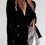 Elegant Solid Patchwork Turn-back Collar Outerwear