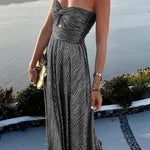 Shimmer Please Off Shoulder Maxi Party Dress