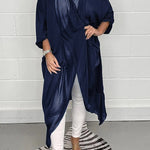 Fashionable all-match thin silk loose V-neck design solid color top
