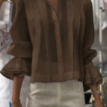 Women's Solid Color Lapel Long Sleeve Casual Loose Linen Cardigan Top