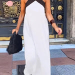 Stylish Crossover Backless Sleeveless Loose Maxi Dress