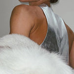 A-line Loose Shiny Solid Color Zipper Round-neck Mini Dresses