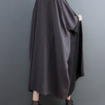 Casual Long Sleeves Loose Buttoned Contrast Color Split-Joint Lapel Collar Midi Dresses