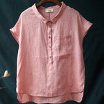 Ladies Casual Sleeveless Shirt With Lapel Button Design