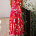 Mid-length off-the-shoulder sleeveless midi dress