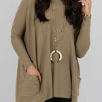 Winter Melodies Knit Crew Neck Front Pockets Oversized Sweater
