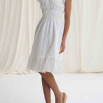 A-Line Loose Elasticity Hollow Pleated Solid Color V-Neck Mini Dresses