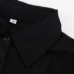 Bodycon Elasticated Waist Belted Buttoned Layered Solid Color Split-Joint Mini Dresses Shirt Dress